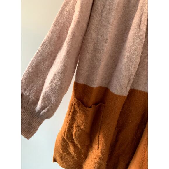 Madewell Edgewater Orange Colorblock Knit Cardigan Size Extra Small - Picture 3 of 7